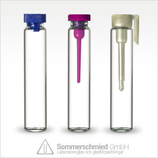 Provrör för aromatiska ämnen, vialer, transparent glas, brunt glas, individuella storlekar, är parfymprover